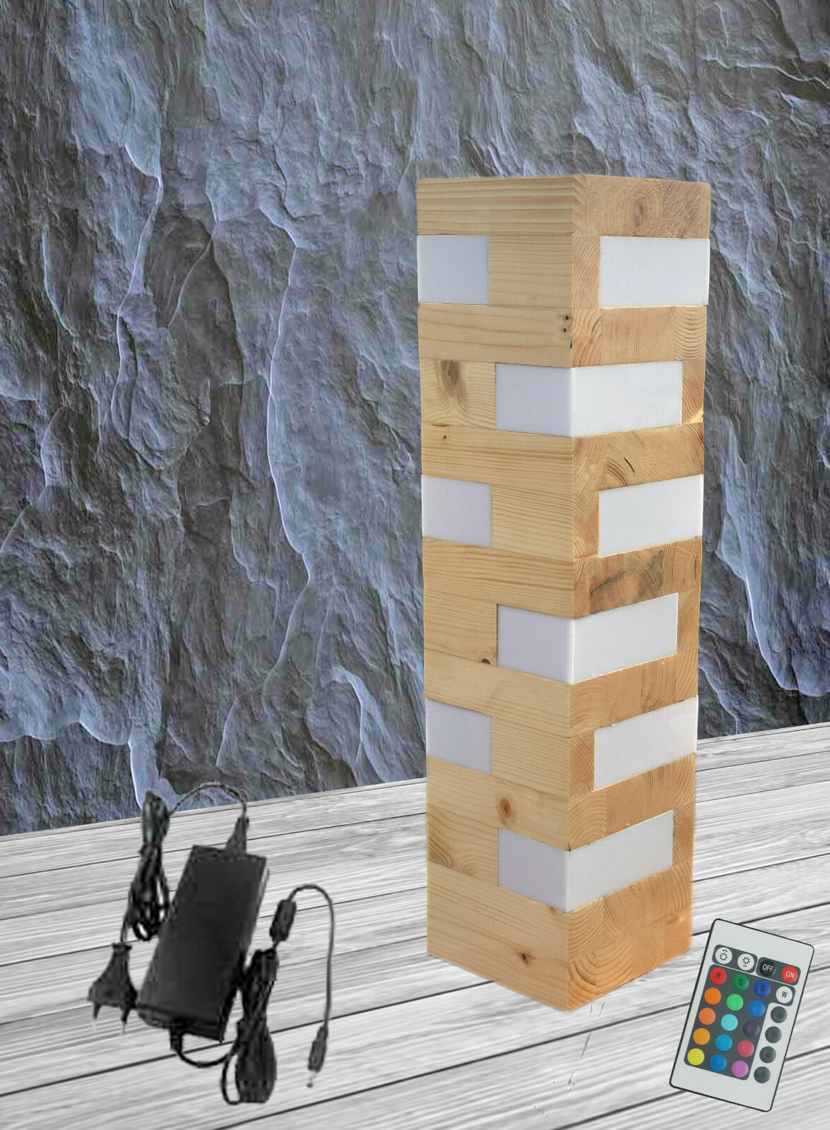 Lampada Scrivania Legno LED Multicolor Vintage: Abatjour con Telecomando