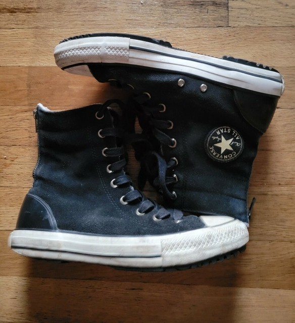 high rise black converse