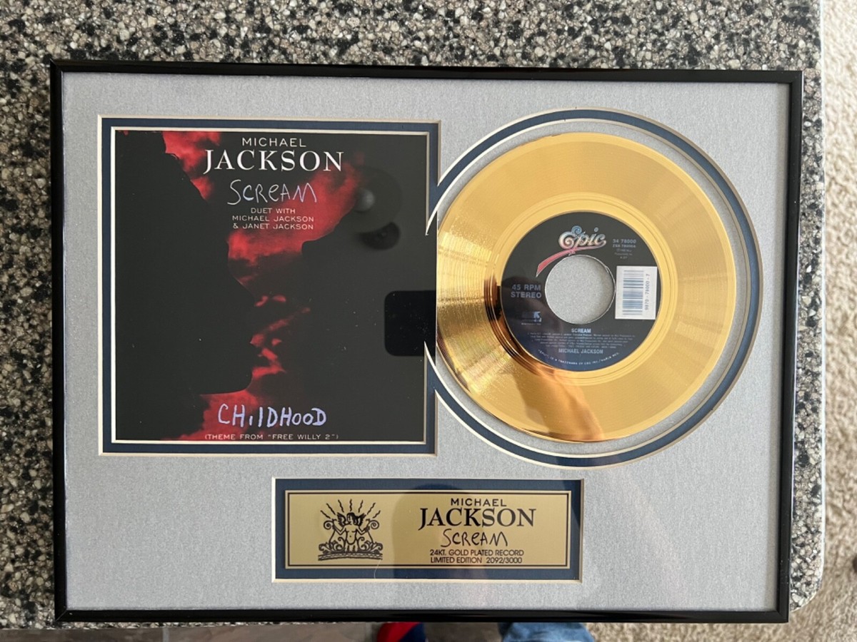 洋楽 Michael Jackson Scream 24K Gold Record Michael Jackson “Scream” Framed 45 Gold Record Limited Edition | eBay