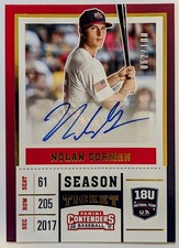 Panini Elite Extra USA Baseball Ticket 2017 NOLAN GORMAN Auto /100 RARE Pristine