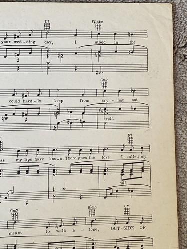 1952 Vintage Sheet Music OUTSIDE OF HEAVEN by Gallop, Conn EDDIE FISHER - Picture 5 of 5