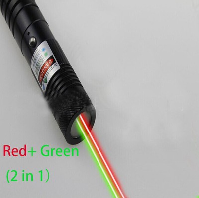 Rechargeable Red Green Double Color Laser Pointer Dual Beam Lazer Torch