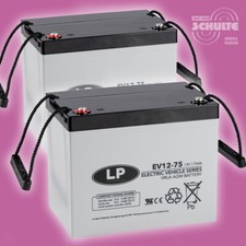Batterie Satz 2 x 12V 75Ah Blei AGM Akku für Scooter Handicare Trophy Booster 6