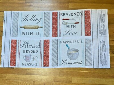 Homemade Happiness Kitchen Cotton Placemats Fabric Panel by Wilmington