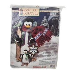 Dimensions Bottle Buddies Swoosh Slide Penguins Felt Yarn Holiday Christmas