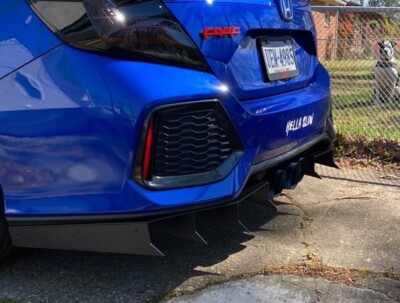 2017-2020 Honda Civic Si 4dr 2piece  Shark Fin  rear diffuser