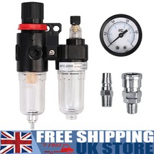 1/4" BSP Oil Water Separator Air Filter Regulator Moisture Trap Compressor Gauge