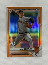 2021 Bowman 1st Edition Will Bednar 1st Bowman RC Orange #11/25 GIANTS Rookie