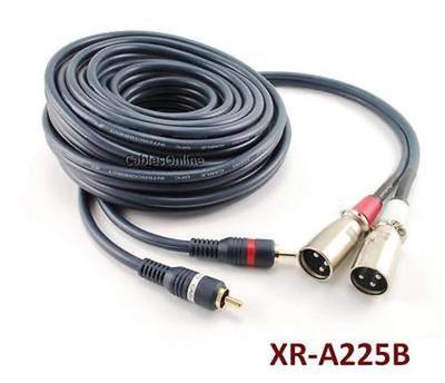 25ft. 2-XLR 3C Male to 2-RCA Male Stereo Audio Cable, CablesOnline XR-A225B