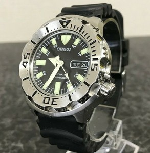 Seiko 7S26-0350 Diver Scuba Discontinued Black Monster Mens Watch Automaticâ§ | eBay