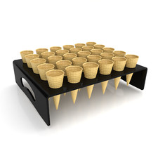 CANAPE / ICE CREAM/ MINI PIDY CONE CAKE STAND TRAY PLATE BLACK ACRYLIC