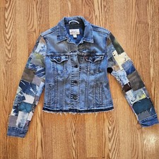 Patched Denim Levis Jean Jacket Upcycled Patched Sleeve Jean Jacket Medium
