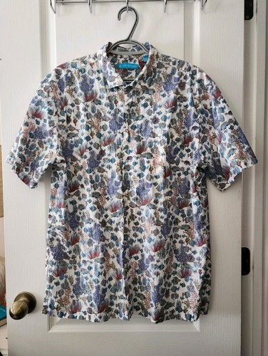 Tori Richard Hawaiian Shirt Men's Short Sleeve Button Up Hawaiian Made Size L