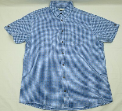 - DRESSMANN MENS SHIRT SHORT SLEEVE LINEN COTTON SIZE L VGC