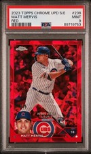 2023 Topps Chrome Update Sapphire Edition #236 Matt Mervis Red 5/5 PSA 9