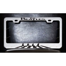 The Beatles Custom Made Chrome Metal License Plate Frame Screw Caps Abbey Road