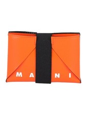 Marni PVC Credit Card Case Black / Orange Trifold