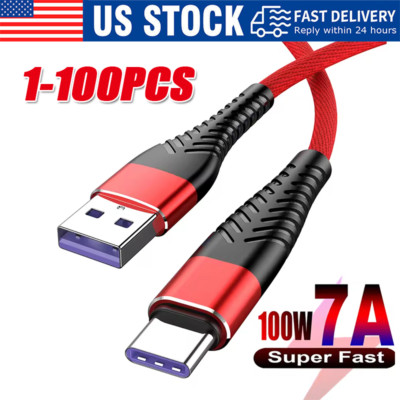 Braided USB C Type C Fast Charging Data Cable Cord for iPhone 16 Pro Max 15 lot