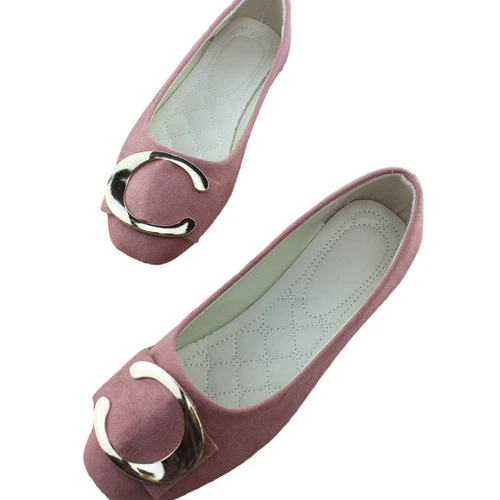 Women Flats Slip On Flat Shoes Formal Ladies Square Toe Classic Pumps Buckle - Bild 59 von 113