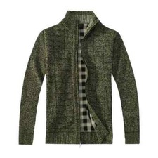 Men's Full Zip Collar Knitted Cardigan Soft Sweater Pullover Jacket SW-913