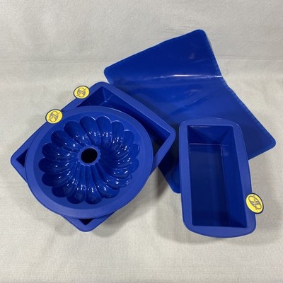 Smartware Silicone Set of 5. Temperflex Baking Pans Non-Stick Blue