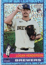 Logan Henderson 2025 Topps Heritage #545 Chrome Light Blue Sparkle Refractor