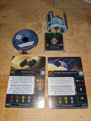 Star Wars X-Wing Tie Advanced X1 Maarek Stele 2nd Edition FFG