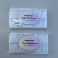 Nail Extension Forms (2 Boxes) Clear Sizes 0-14 Plastic Manicure 140/Box NIB