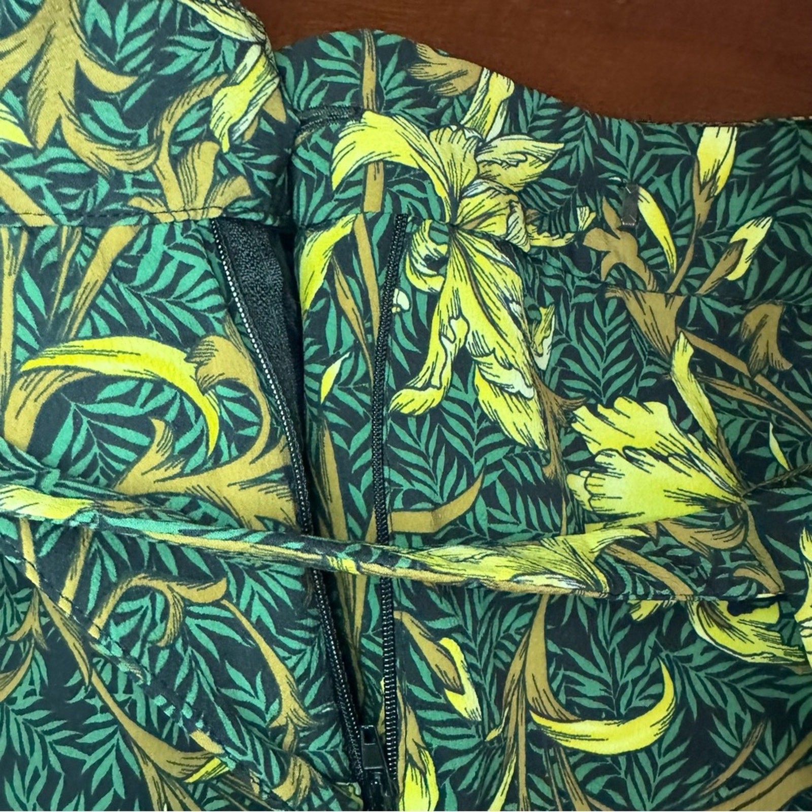 Zara Basic Tropical Leaf Print Side Tie Loose Ank… - image 13