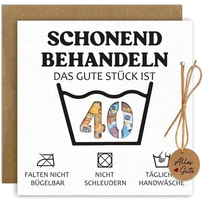 Geldgeschenke Geburtstag 40 Mann Frau Verpackung Karte Umschläge 40