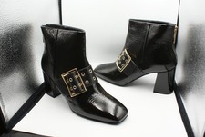 Tosca Blu Studio echt Lackleder High Heel Blockabsatz Stiefeletten schwarz Gr.40