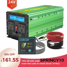 EDECOA 3000W 6000W Power Inverter DC 24V to AC 240V LCD Converter HGV Truck Van