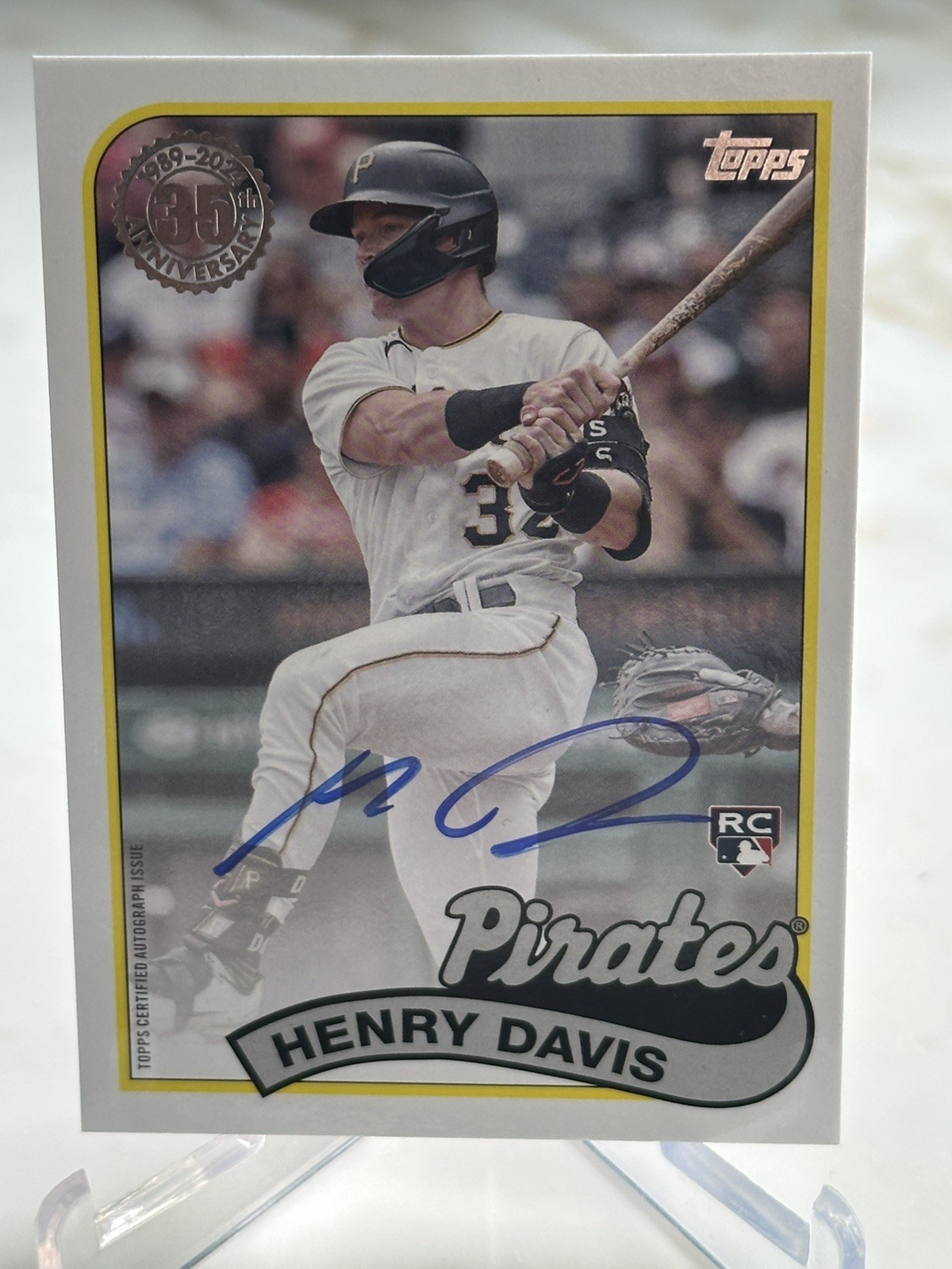 2024 Topps Update Henry Davis 1989 Auto RC Rookie #89BA2-HD Pirates