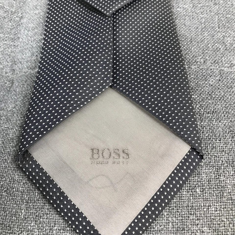 Corbata Hugo Boss Para Hombre Seda Hecha en Italia Lunares Clásica Formal Años 80 90 Foto 4 de 4