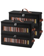 4 Pack Clear CD Case Holder Storage Box 150 Capacity CD Organizer Storage