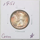 1951 25C Washington Silver Quarter Dollar in Gem Condition #6181 Toned