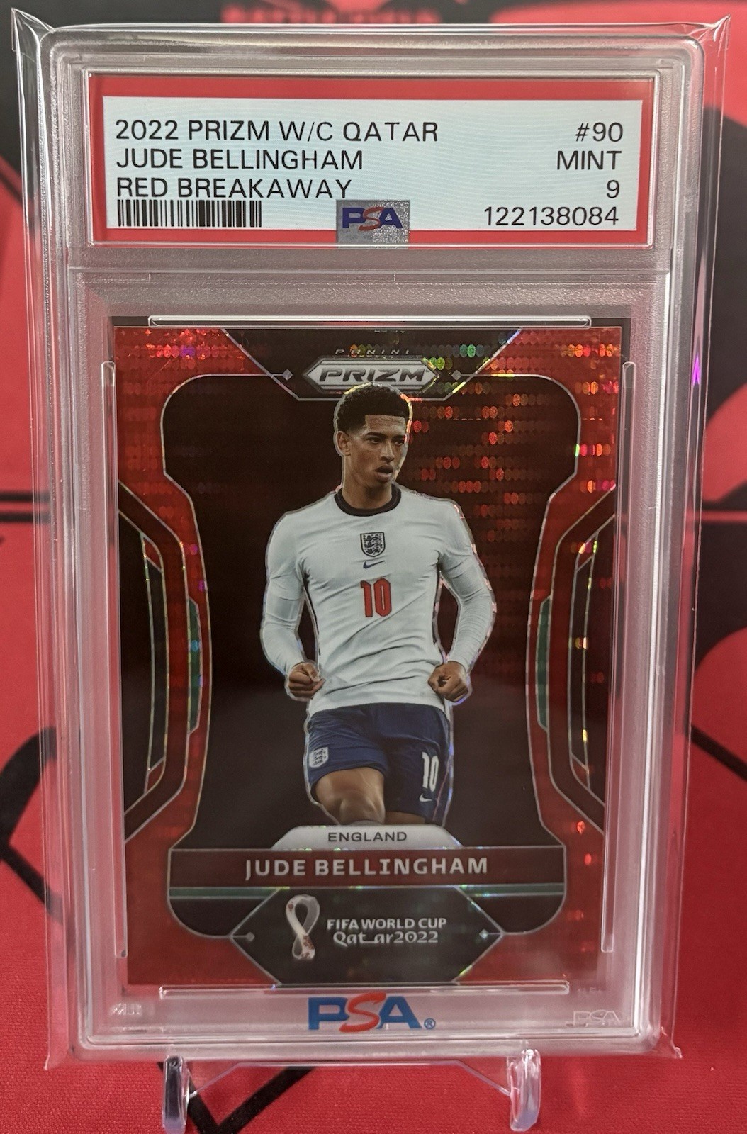 2022 Panini Prizm World Cup Qatar - Jude Bellingham #90 Breakaway Red Prizm /99