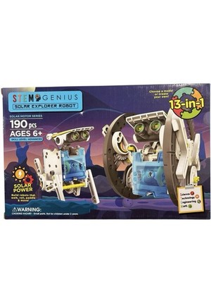New STEM Genius Solar Explorer Robot 13-in-1 Build Kit Science Toy Learning 6+