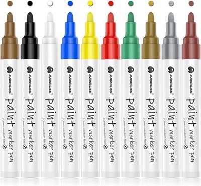 Malstifte Permanentmarker, ölbasiert 1 Stück (10er Pack), 10 FARBEN 