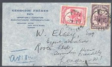 1938 Congo Belgium To London UK Airmail Cover With 2 Colour Stamps Advertising