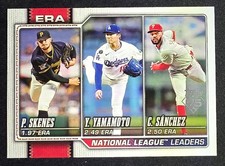 Paul Skenes Yamamoto Cristopher Sanchez 2026 Topps #203 [Base] ERA Leaders NL