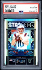 2024 Panini Select Starcade Drake Maye Silver Prizm RC SSP Case Hit PSA 10