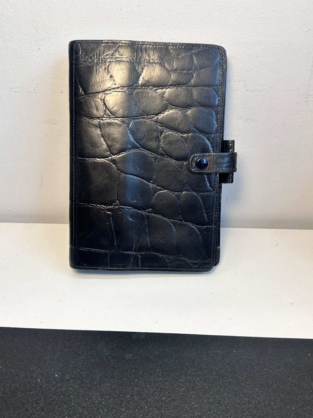 Vintage Filofax Winchester 4CCF  7/8 King Croc Organizer Personal Size Black F10