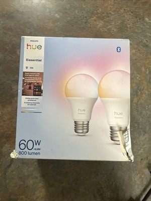 Philips Hue Essential A19 - E26 Smart LED Bulb 2-Pack 800lm Color Sealed