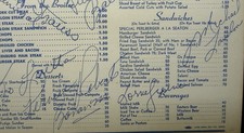 1961 Bonanza Autographs Together Michael Landon, Lorne Greene, Pernell Roberts