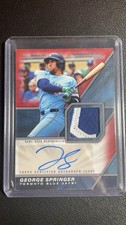 2026 Topps Series 1 George Springer Dual Color Relic Auto Red Blue Jays #MLMA-GS