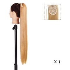 Color: 16, Stretched Length: 22inches - AZQUEEN Straight Synthetic Hairpiece Wi
