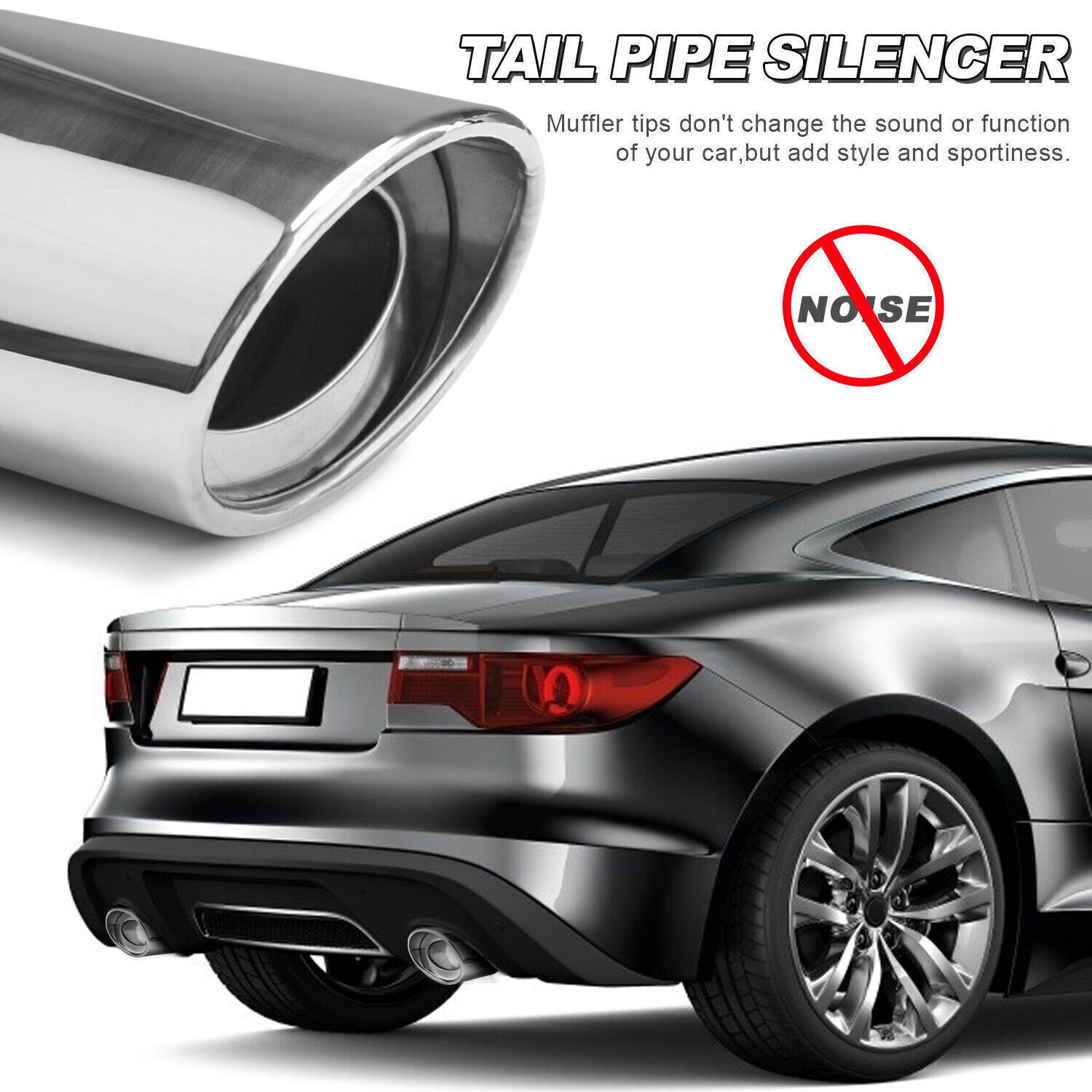 For Maserati mc20 Car Exhaust Pipe Rear Tail Muffler Chrome Stainless Steel Tip