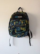 Quiksilver Geometric Multicolor Zip Backpack w/ Pockets Adjustable Strap