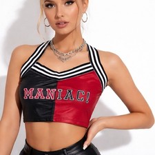 Trickz N Treatz Crop Top S Dolls Kill Maniac Harley Quinn Split Cheerleader Punk